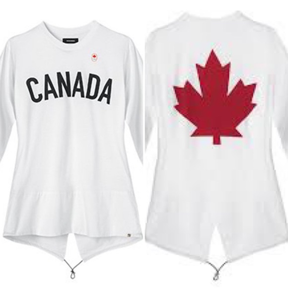 DSQUARED2 x Hudson Bay Canada Olympic Opening Ceremony Shirt Top Womens XL White - Picture 7 of 10